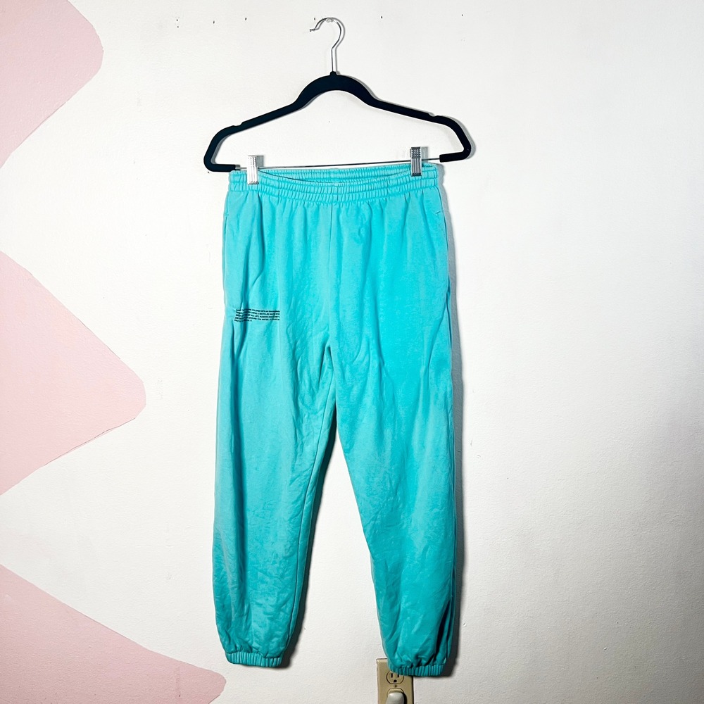Pangaia Sweatpants Womens Small Turquoise Blue Organic Cotton Joggers